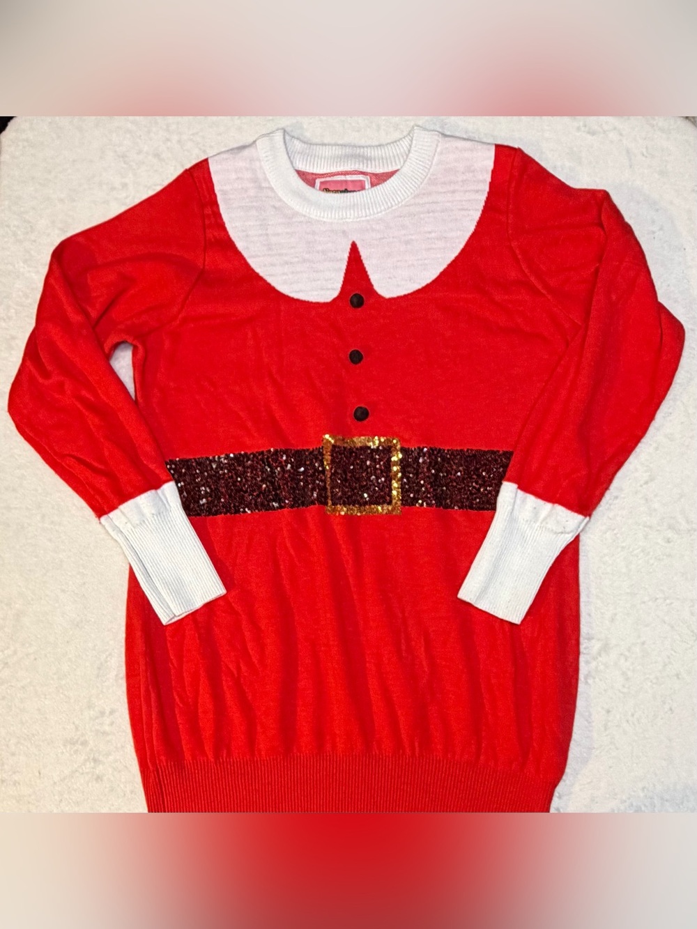 Red Santa Belt Holiday Sweater